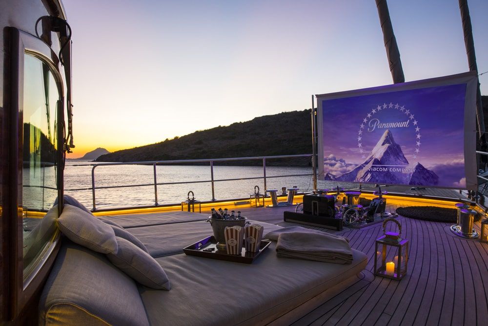 Satori Yacht cinema on the deck